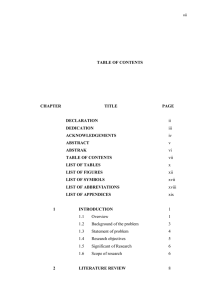 TABLE OF CONTENTS CHAPTER TITLE