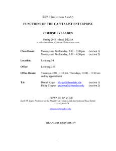 BUS 10a FUNCTIONS OF THE CAPITALIST ENTERPRISE  COURSE SYLLABUS