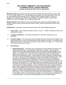 RIO HONDO COMMUNITY COLLEGE DISTRICT PLANNING FISCAL COUNCIL MINUTES