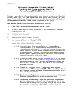 RIO HONDO COMMUNITY COLLEGE DISTRICT PLANNING AND FISCAL COUNCIL MINUTES