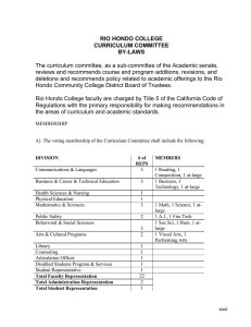 RIO HONDO COLLEGE CURRICULUM COMMITTEE BY-LAWS