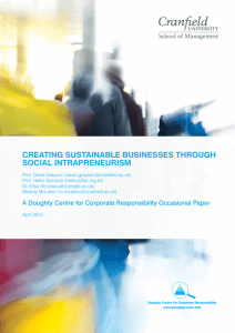 CREATING SUSTAINABLE BUSINESSES THROUGH SOCIAL INTRAPRENEURISM
