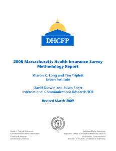 DHCFP 2008 Massachusetts Health Insurance Survey Methodology Report