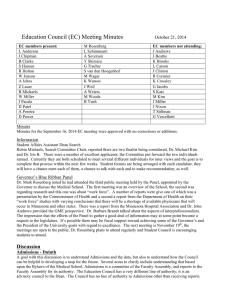 Education Council (EC) Meeting Minutes October 21, 2014