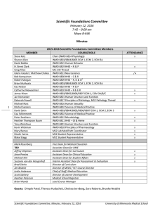 Scientific Foundations Committee     February 12, 2016 