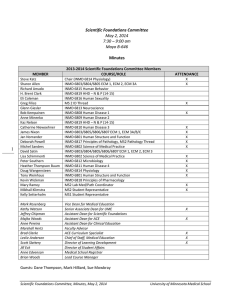 Scientific Foundations Committee  May 2, 2014  7:30 – 9:00 am 