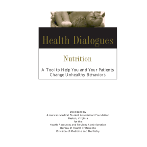 Health Dialogues Nutrition A Tool to Help You and Your Patients