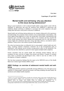 Mental health and well-being: why pay attention