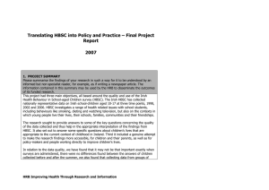 Translating HBSC into Policy and Practice – Final Project Report  2007