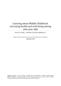 Learning about Middle Childhood: surveying health and well-being among nine year olds