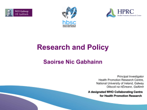 Research and Policy Saoirse Nic Gabhainn