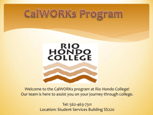 Welcome to the CalWORKs program at Rio Hondo College!