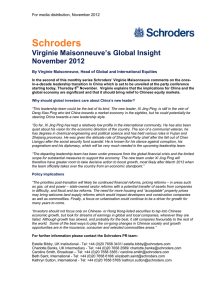 Schroders Virginie Maisonneuve’s Global Insight November 2012