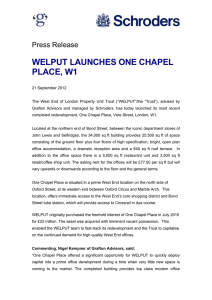 WELPUT LAUNCHES ONE CHAPEL PLACE, W1  Press Release