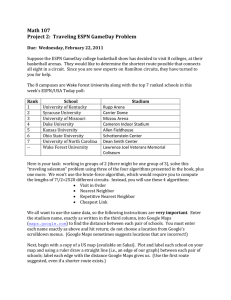 Math 107 Project 2:  Traveling ESPN GameDay Problem