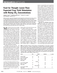 Food for Thought: Lower-Than- Expected Crop Yield Stimulation with Rising CO Concentrations