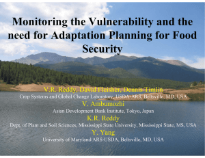 Monitoring the Vulnerability and the need for Adaptation Planning for Food Security