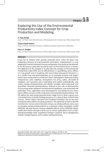 13 Exploring the Use of the Environmental Productivity Index Concept for Crop