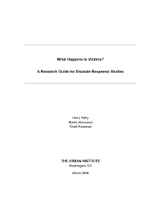 What Happens to Victims? A Research Guide for Disaster-Response Studies