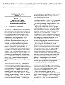 REGIONAL REPORTS: Region 3 develop methodologies for estimating air emissions