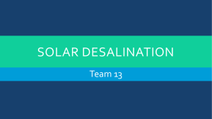 SOLAR DESALINATION Team 13