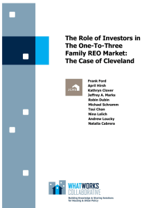 The Role of Investors in The One-To-Three Family REO Market: