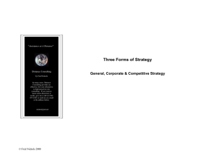 Three Forms of Strategy General, Corporate &amp; Competitive Strategy