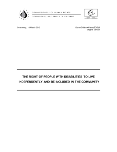 THE RIGHT OF PEOPLE WITH DISABILITIES  TO LIVE