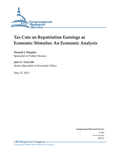 Tax Cuts on Repatriation Earnings as Economic Stimulus: An Economic Analysis