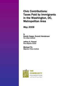 Civic Contributions: Taxes Paid by Immigrants in the Washington, DC,