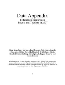 Data Appendix Federal Expenditures on Infants and Toddlers in 2007