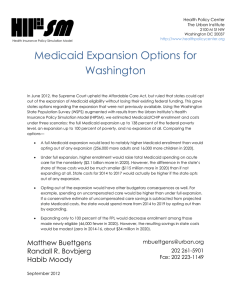 SM Medicaid Expansion Options for Washington