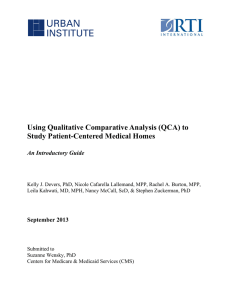 Using Qualitative Comparative Analysis (QCA) to Study Patient-Centered Medical Homes