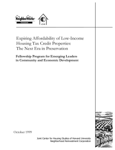 Expiring Affordability of Low-Income Housing Tax Credit Properties: October 1999