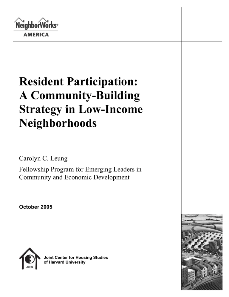 Resident Participation: A Community-Building Strategy in Low-Income