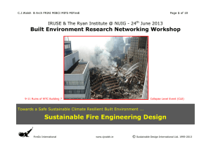 Sustainable Fire Engineering Design Built Environment Research Networking Workshop June 2013