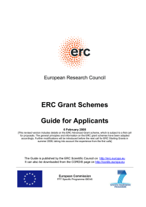ERC Grant Schemes  Guide for Applicants European Research Council