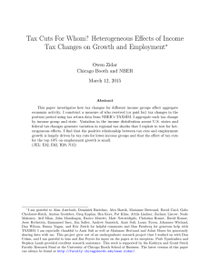 Tax Cuts For Whom? Heterogeneous Effects of Income ∗ Owen Zidar