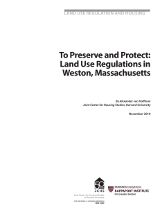 To Preserve and Protect: Land Use Regulations in Weston, Massachusetts