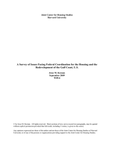 A Survey of Issues Facing Federal Coordination for the Housing... Redevelopment of the Gulf Coast, U.S.
