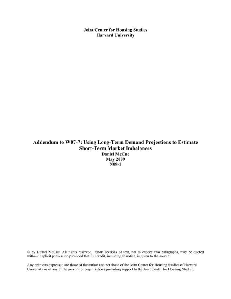 Addendum To W07 7 Using Long Term Demand Projections To Estimate