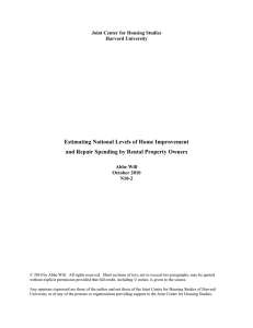 Estimating National Levels of Home Improvement Joint Center for Housing Studies