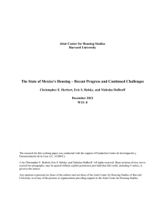 The State of Mexico’s Housing – Recent Progress and Continued...