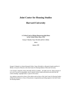 Joint Center for Housing Studies Harvard University