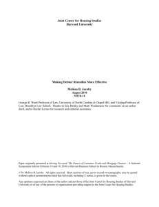 Joint Center for Housing Studies Harvard University  Making Debtor Remedies More Effective