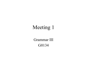Meeting 1 Grammar III G0134