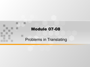 Module 07-08 Problems in Translating