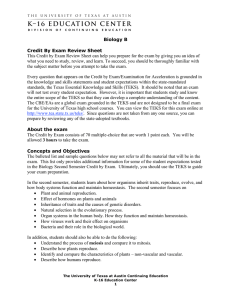 This Credit by Exam Review Sheet can help you prepare... what you need to study, review, and learn. To succeed,... Biology B