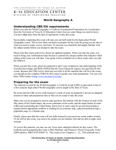 World Geography A  Understanding CBE/EA requirements
