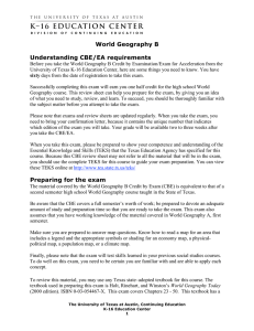 World Geography B Understanding CBE/EA requirements